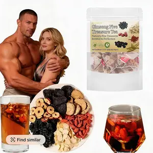 Formula Ginseng Five Treasure Tea, Chinese Kidney Tea , 40cups 200gNatural Herbal Ingredients for Kidney Traditional Bever Organic  Beverage detox cleanse   Christmas Thanksgiving Value Pack Filled with Tea Healthy