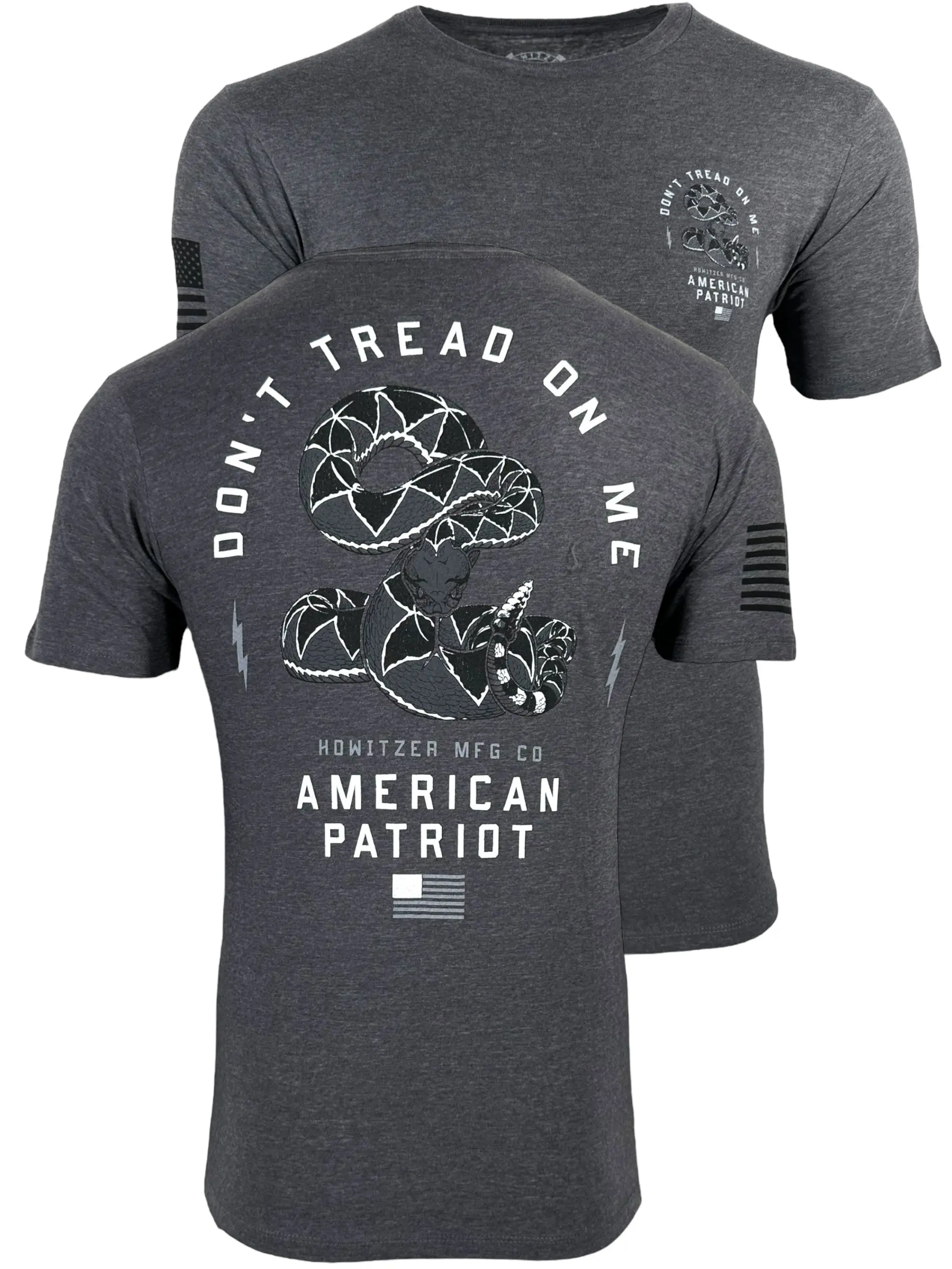 Howitzer Men's Round Neck Slither Short Sleeve T-Shirt - Patriotic Military Graphic, Casual Ultra-Soft Tri-Blend Fabric Tee, Streetwear