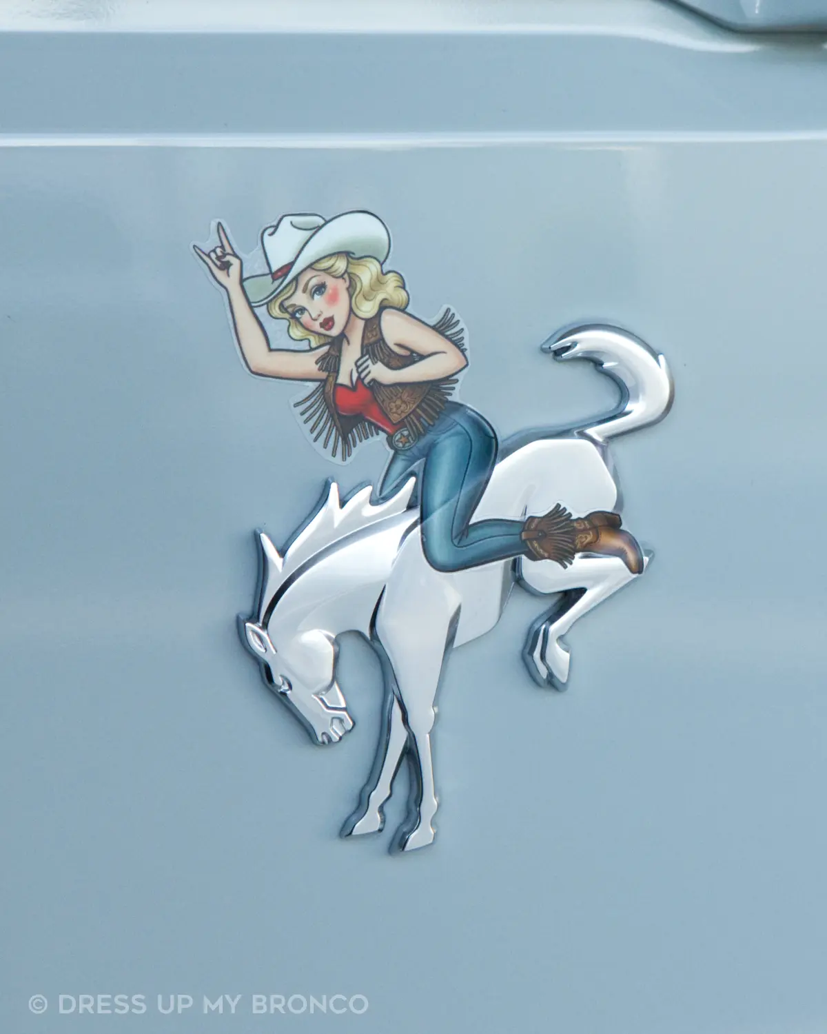 Golden Cowgirl Bronco Bombshell — Bronco Emblem Vinyl Decal