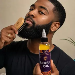 Aromatherapy Beard Care Essential Oil - Natural, Nourishing, Fresh, Easy to Use, Daily Application, Light Woody Scent, Promotes Full Thick Growth, Supports Scalp Health
