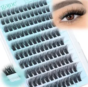 Wispy Self Adhesive Eyelashes Natural Self Adhesive Lash Clusters With Spikes D-Curly Pre Glued Lashes Reusable Glueless Lashes Salon-Level Cluster Eyelash Extensions 10-18MM by Zegaine