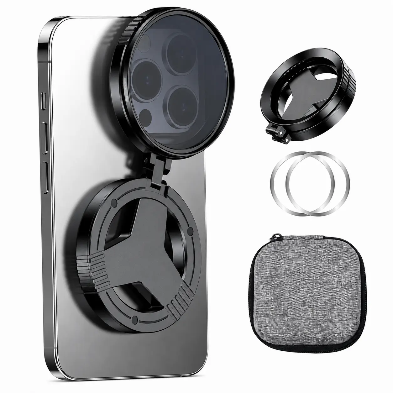 Portable Magnetic CPL Smartphone Filter - Rotating Polarizing Lens, Mobile Accessory to Reduce Glare & Reflections for iPhone, Android & Travel Vlogs (Compatible with Flash-Enabled Devices), Accessories