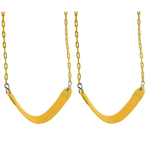 Swing Set Stuff Inc. 2 Pack Yellow Belt Swing Seat with Yellow 5.5ft Coated Chains