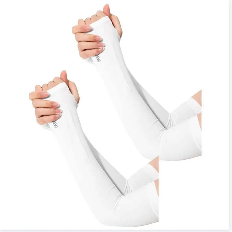 Solid Quick-Dry Upper Arm Sleeves, Unisex Wear with Cooling UPF 50+ Sun Protection & Thumb Holes for Outdoor Sports & Gardens, Upper Arm Sleeve, Fitness, All Seasons, Breathable, Lightweight Fit, Cotton, Arm Sleeves Cover, Gym