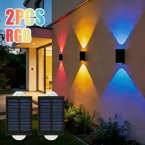2/4/6/8 pieces Outdoor waterproof wall lamp, solar-powered, balcony, wall lamp, home lighting, lighting decoration for the exterior walls and gardens of the house, emitting colorful light.