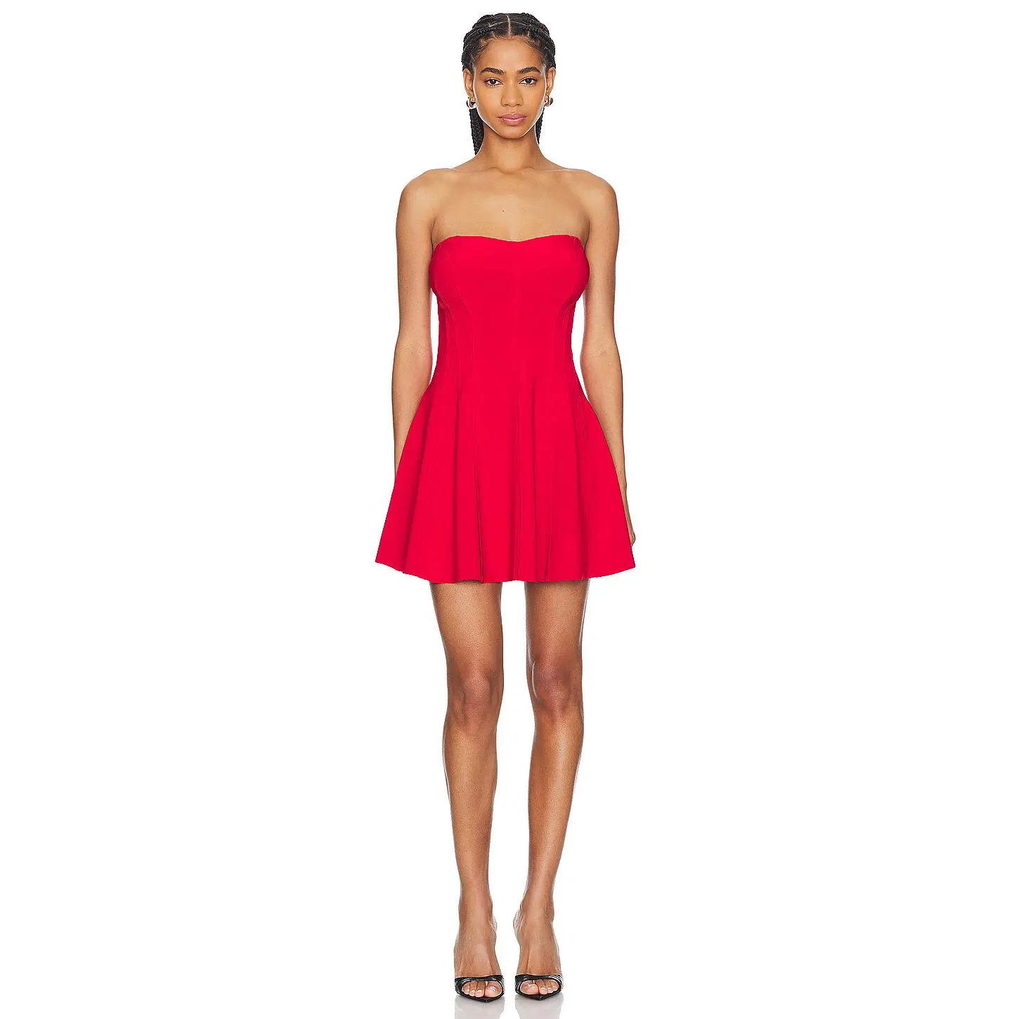 Norma Kamali x REVOLVE Grace Strapless Mini Dress in Tiger Red