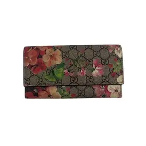 Pre-owned GUCCI Coated Canvas Small Leather Goods Long Wallet Bloom GG Supreme IB26050101