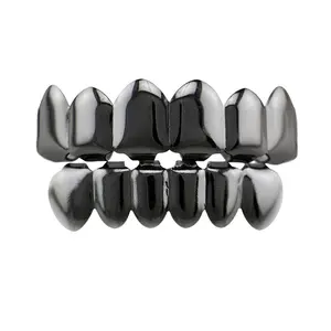 Plated Hop Punk Custom Fit Teeth Grillz Caps Top & Bottom Grill Set Removable