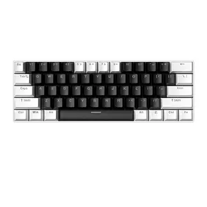 Kavlorn KL61 60% Mechanical Keyboard RGB Wired USB – Red Switch Gaming Keyboard with Black & White Keycaps
