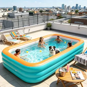Portable Inflatable Pool, 1.8/2.1/2.6/3m, Quick Inflate, Foldable, Durable, Indoor/outdoor, Perfect for Parties, No Power Needed