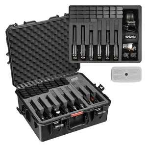 VEVOR Hard Pistol Case, Heavy Duty Hard Gun Case with XPE Foam Lining, Waterproof Pistol Storage Box with Customizable Interior & Handle for Gun, Lenses, Camera, Gear, TSA Compliant, 21.9x17.9x8.8 in