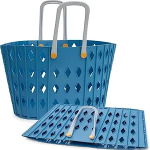 Collapsible Laundry Basket – Durable Foldable Laundry Hamper - Blue Laundry Basket Set - 1 pack, 45L