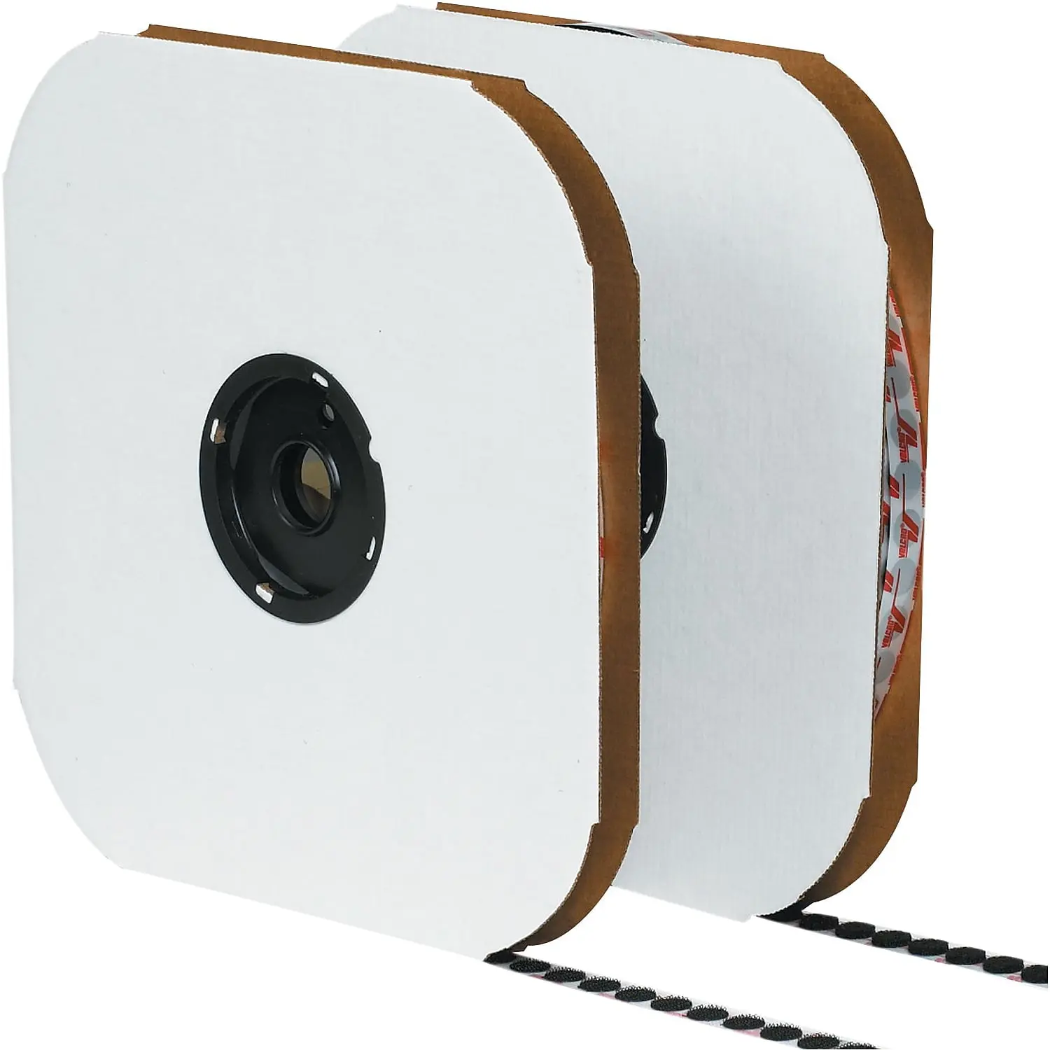 Box Partners VEL171 High Quality Durable 0.625 in. Loop Black Cloth Hook and Loop Tape, Individual Dots for Attaching and Reattaching Products
