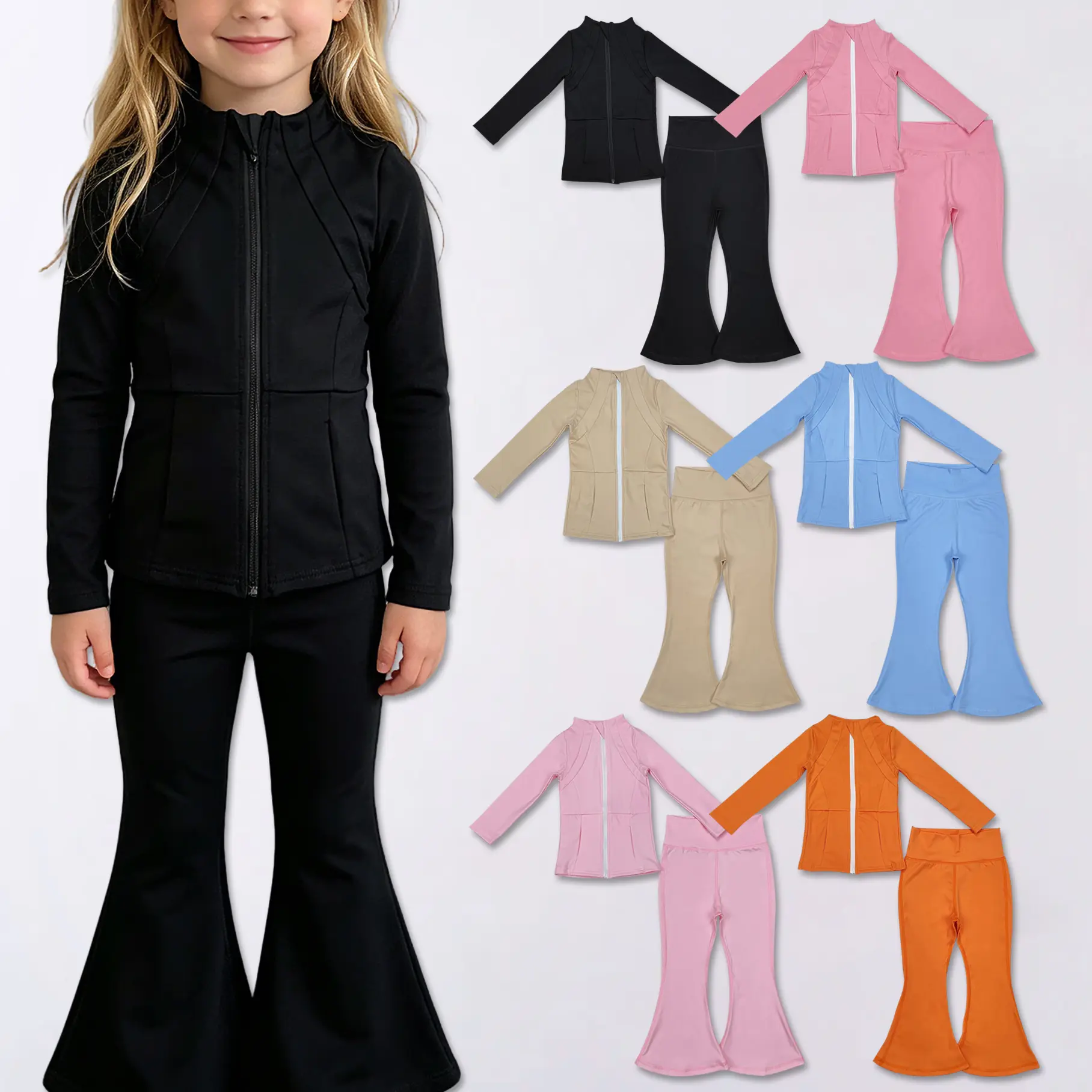 Girls' Athletic Active Matching Outfit Set, Kids Clothing Girls for Daily Play, Sports