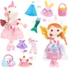 hahaland Preschool Ballerina Unicorn Plush Toy - Extra Soft Fluffy Cute Stuffed Animal with 3-Set Clothes & Rainbow Cloud Plush Bag, Kids Toys for 2-4,6 Year Olds, Confidence-Boosting Cool Gifts for Kids (Dance Recital, Graduation)