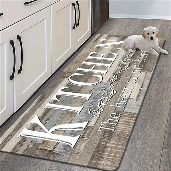 Kitchen Blessing diatomaceous earth floor mat, farmhouse non-slip kitchen runner rug with inspirational "The Heart of the Home" quote, quick-drying absorbent diatomaceous earth carpet for kitchen, laundry room, entryway, home decor