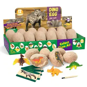 Dinosaur Eggs Excavation Kit - 12 Unique Surprise Dino Toys, STEM Digging Game for Kids Party & Classroom Educational Toy
