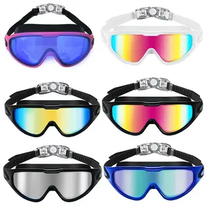 Swimming Goggles Set， with a goggles, a nose clip, a earplugs, a swimming cap, and a storage box, Anti-Fog UV Protection Wide Angle Comfortable Adjustable Unisex Adult Outdoor Pool Beach, Water Goggles, Swimming Accessories, Swim Glasses