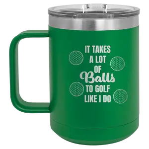 Personalized Lots of Balls 15 oz Mug - Green