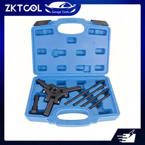 ZKTOOL 6-Piece Harmonic Balancer Puller Tool Kit, 3-Jaw Pulley Removal Tool for Ford, GM, Chrysler, Cadillac, Chevrolet Trucks & Mitsubishi Crankshaft Damper Pulleys