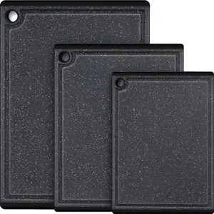Plastic Chopping boards for Kitchen, 3-Piece Large Chopping Board Set Dishwasher Safe Chopping Boards with Non-slip Feet and Juice Grooves