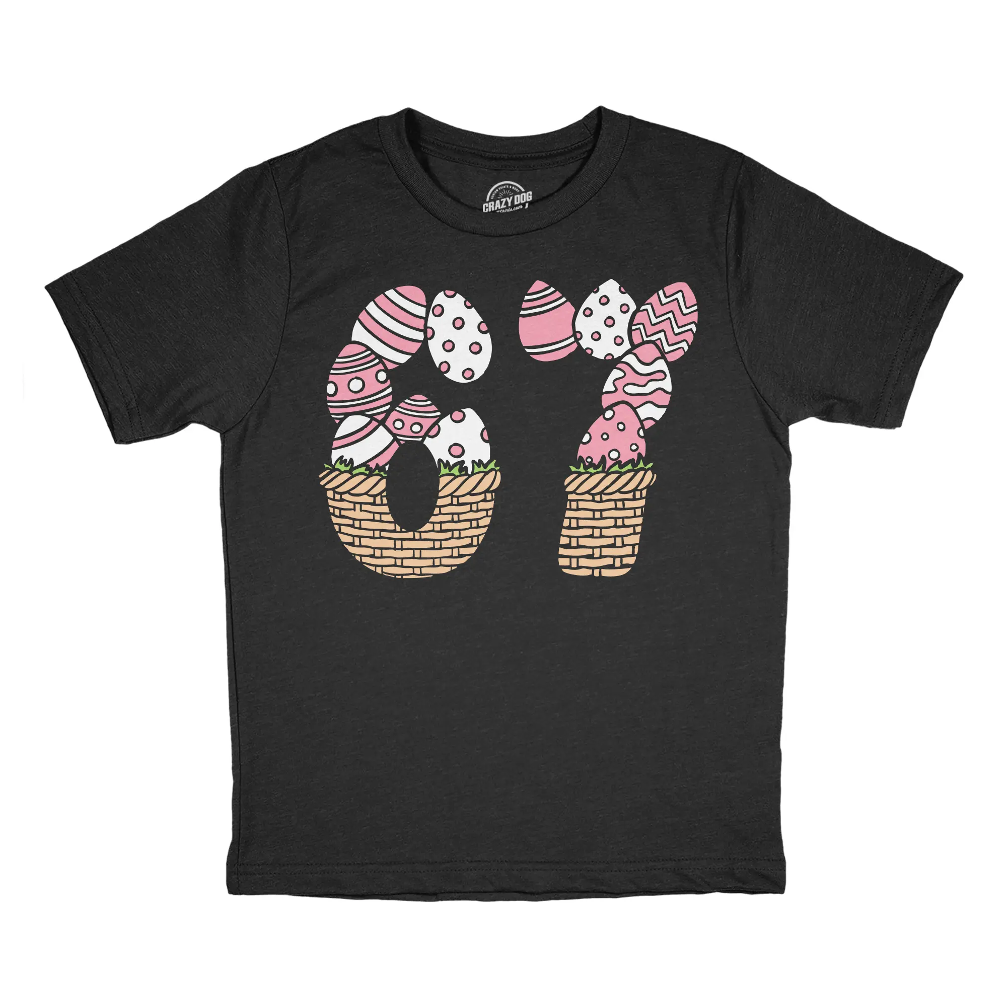 Youth Funny T Shirts 6 7 Easter Basket Sarcastic Viral Meme Tee For Kids Funny T Shirts Easter Tops for Kid Funny Meme Short Sleeve Novelty Tees for Kids Black - 6