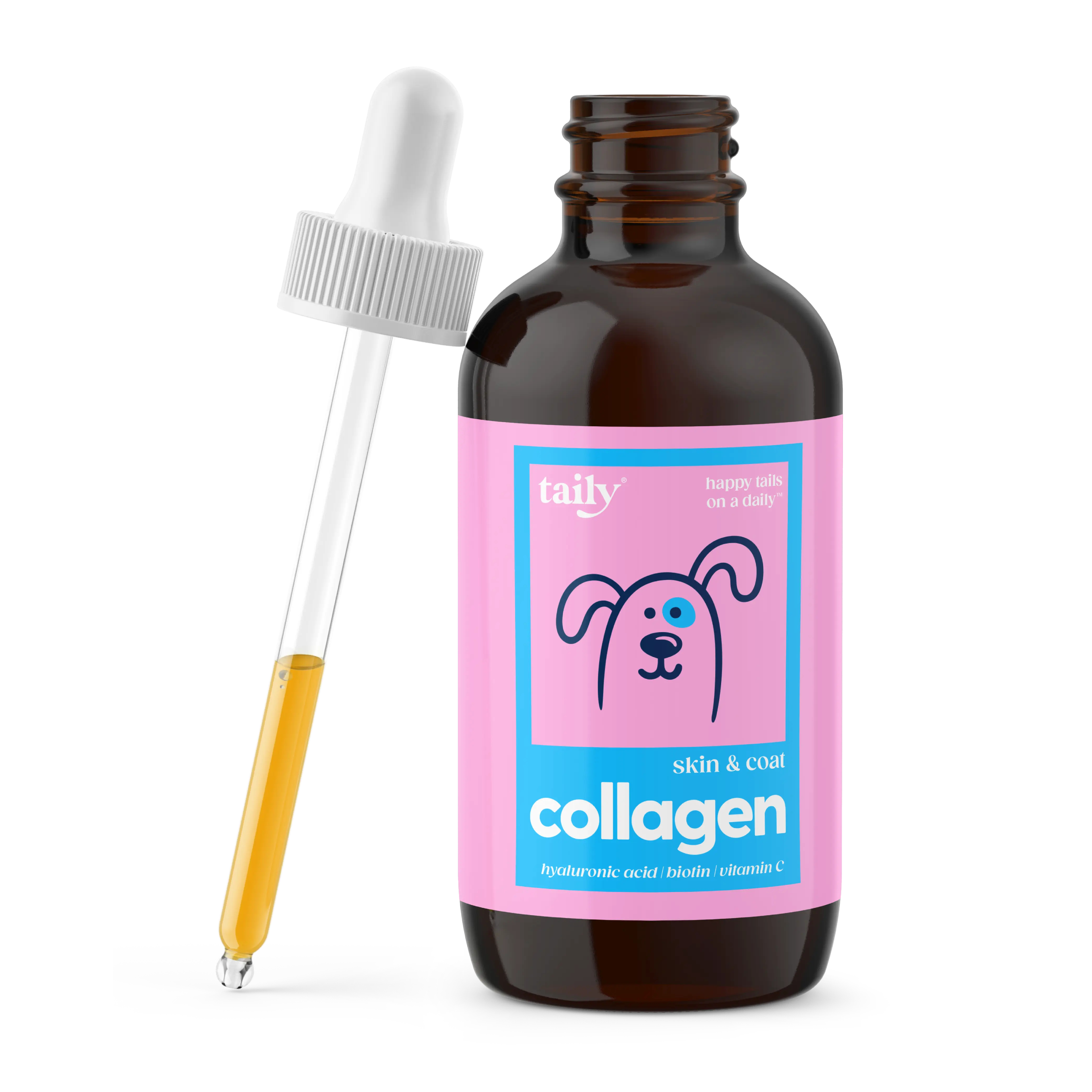 Taily Liquid Collagen for Dogs & Cats — Premium Grass Fed Formula with Hyaluronic Acid, Biotin & Vitamin C — Supports Hip & Joint Health, Stronger Nails, Soft Skin & Shiny Coat