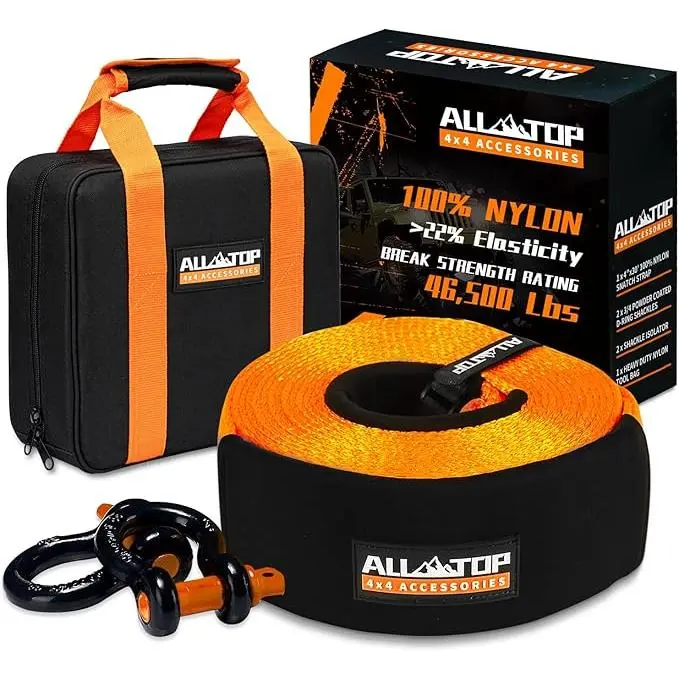 Recovery Strap Kit w/ Shackles: Strap 4in x 30ft - 46,500 Lbs