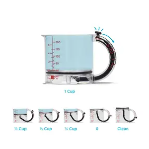 4-in-1 Adjustable Measuring Cup, All in One Multi-Functional Measuring Cups with Adjustable Base & Scraper for Wet Dry Sticky Ingredients, Space-Saving Easy to Clean No Waste Design Summervibe