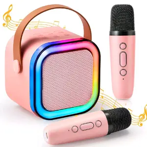 Portable Bluetooth Karaoke Speaker with Wireless Microphone - HIFI Audio, Stereo Sound, RGB LED Lights, Voice Modulation, Mobile Compatibility, USB Type C/Aux Input, Ideal for Outdoor Use/Home Parties, Manufacturer Warranty, Great Gift Option