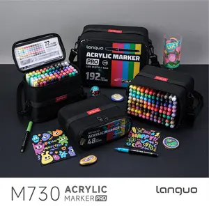 Acrylic Marker Pen Set, 48-192 Colors, Portable Storage, High Coverage, Non-Bleed Ink, Ideal for Multiple Surfaces, Art Supplies