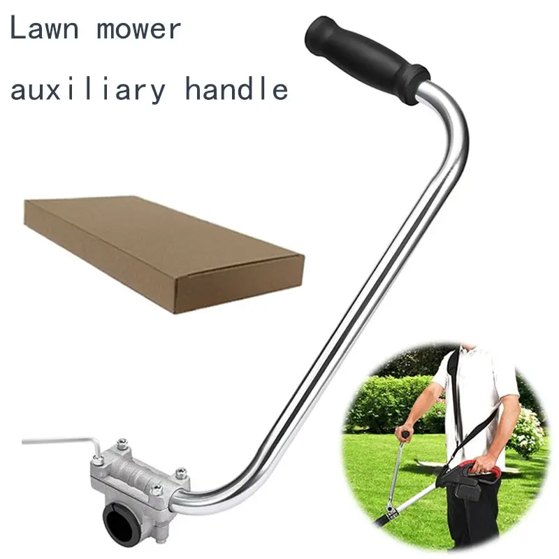 Ergonomic Lawn Mower Handle Extender, Silver Color, with Clamp Bracket, Ideal for Grass Trimmer Handles, Comfortable Grip Design, Trimmer Accessories, Parts