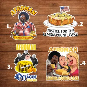 Afroman Lemon Pound Cake Sticker, Mama's Lemon Pound Cake Sticker, Funny Laptop Water Bottle Decal