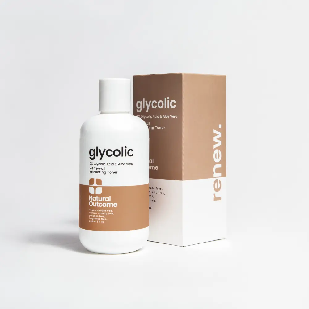 Glycolic Acid Exfoliating Toner for Acne Treatment and Skin Repair by Natural Outcome Skincare Advanced Anti Aging Toning Solution 8 oz