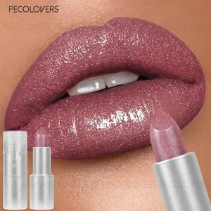Pearlescent Glitter Lipstick Lipstick, Glam Metallic Lipstick, Long-lasting Non-stick Cup, Suitable for Festival and Date Makeup, Lip Cosmetics