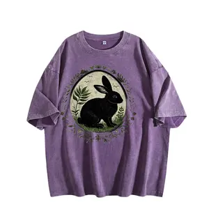 Vintage Unisex T-shirts Graphic Tee Puck Bunny Outfits Fit Oversized Heavy Cotton Men's T-Shirts Comfort Wear T-shirt Classic Men's Short Sleeve Crew T-Shirts Men Fun Shirts Classic Cotton Tee T-shirt Cotton Short-sleeve Top Casual
