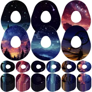 36 Pack Adhesive Patch With Starry Sky Design Compatible Dexcom G7 Waterproof Cgm Covers Sweatproof Colored Sensor Continuous Glucose Monitor Protection Cover Split Backing Tape