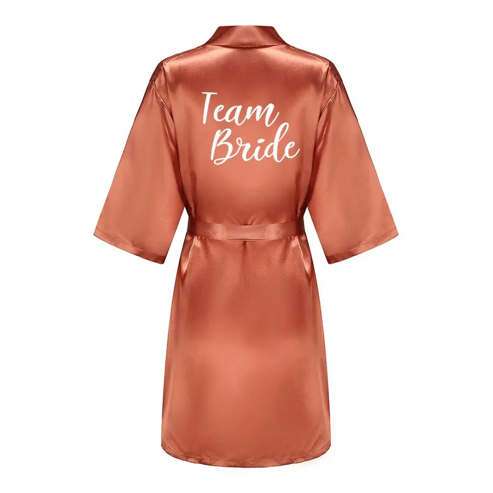 New Bathrobe Bride Satin-Silk Robe Women Bridal Party Sister Team Mother Shower Gift Bridesmaid Wedding Short Robes New Bathrobe Bride Satin-Silk Robe Women Bridal Party Sister Team Mother Shower Gift Bridesmaid Wedding Short Robes