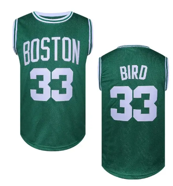 Men's #33 Larry Bird Vintage Green Sleeveless Jersey - Comfortable, Breathable Fabric, Game Day Essential, Collector's Item, Casual Street Wear Gym Clothing for Sports Fans