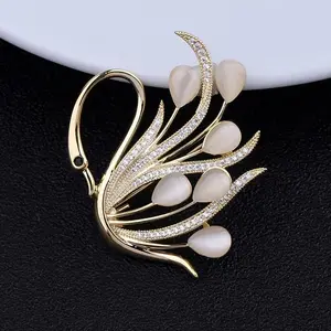 Fashionable Swan Shaped Brooch, Rhinestone Decor Clothing Accessories for Women & Men, Trendy All-match & Exquisite Brooch for Birthday Gift