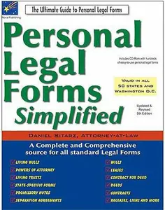 USED-Personal Legal Forms Simplified: The Ultimate Guide to Personal Legal Forms (Law Made Simple Series) by Daniel Sitarz (Paperback)