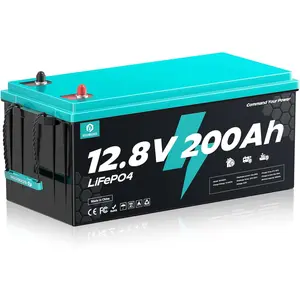[SummerWins] 12.8V 200Ah High Capacity Lithium Rechargeable LiFePO4 Battery, 2560Wh, 200A BMS, 15000+ Deep Cycles, Low-Temp Cutoff for RV, Solar & Off-Grid Backup Power, High Capacity Battery, Lithium Rechargeable Battery fathersdaygift