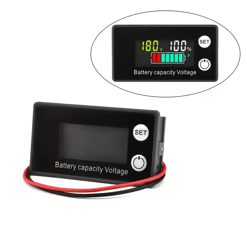 Battery Capacity Indicator LCD Digital Electricity Meter Lead-acid Lithium Voltage Tester for Car Motorcycle Battery Capacity Display Table Battery Checker Digital Automotive Tester Voltage Monitor