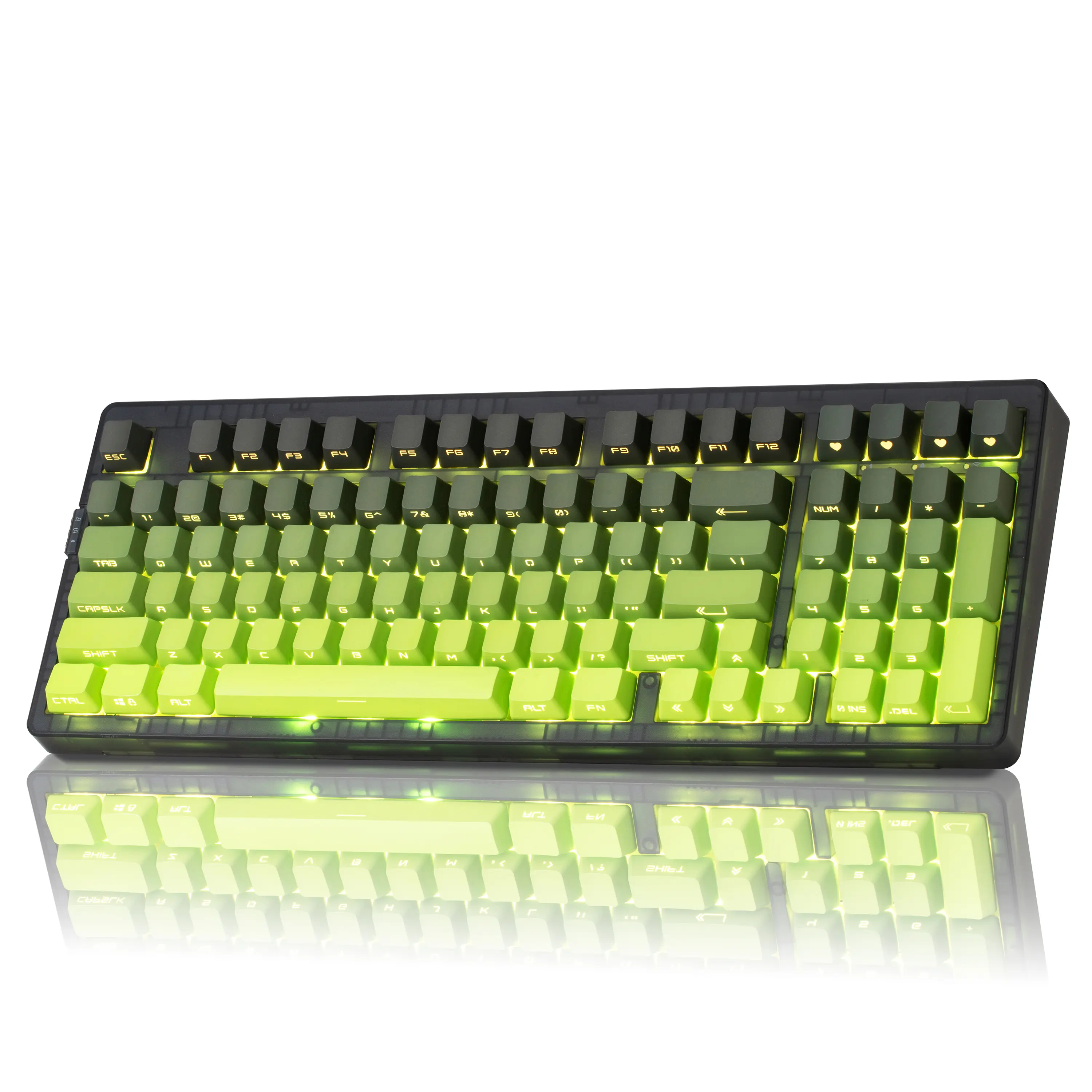 ZORNHER ZH980 Wireless Mechanical Light Up Keyboard - 95% Layout, Green Creamy Switches, PBT Keycaps, LED Backlighting, Number Pad, Gaming Setup Accessory for Gamers, Back to School Use