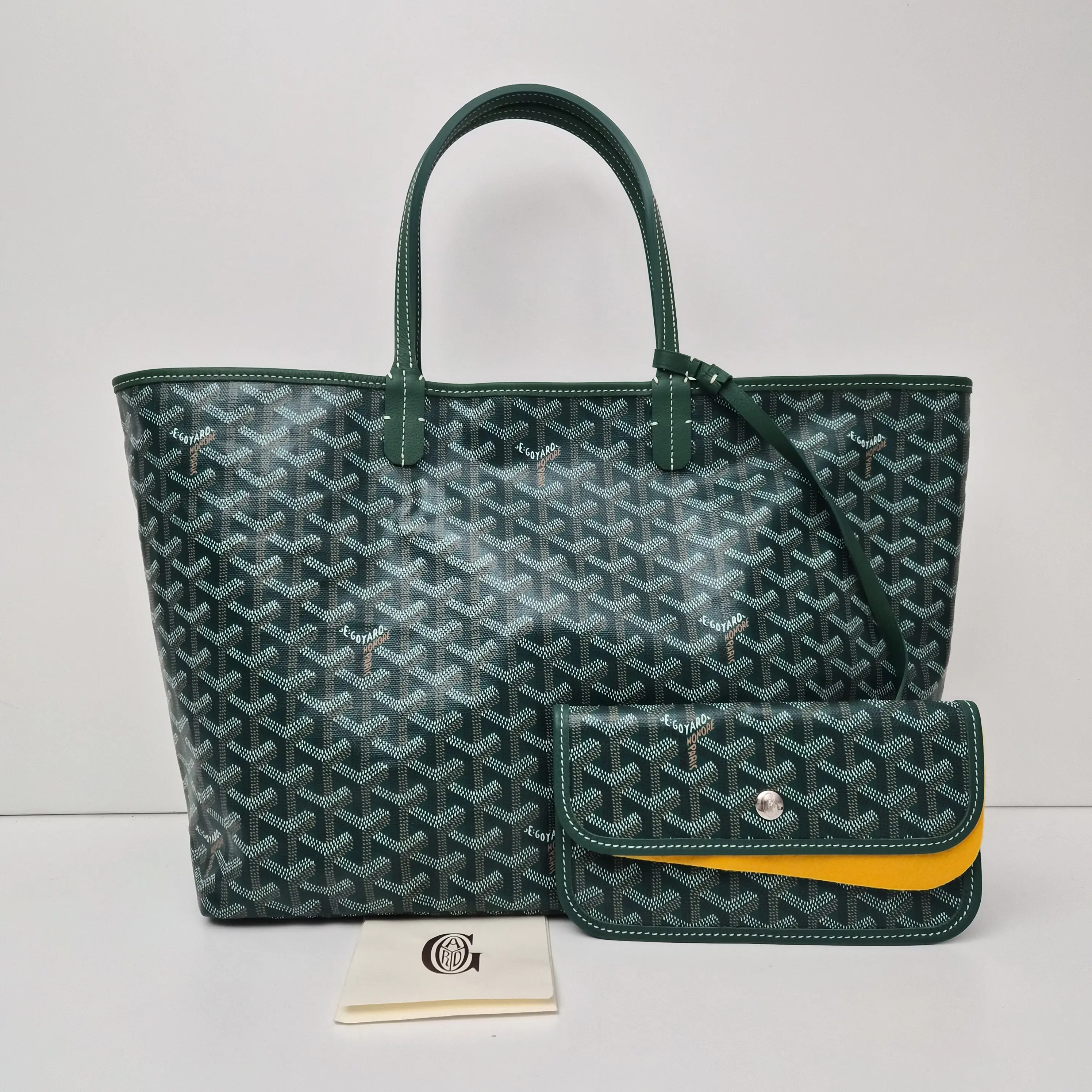 Pre-owned Goyard Coated Canvas Tote Bags Saint Louis PM Tote Green
