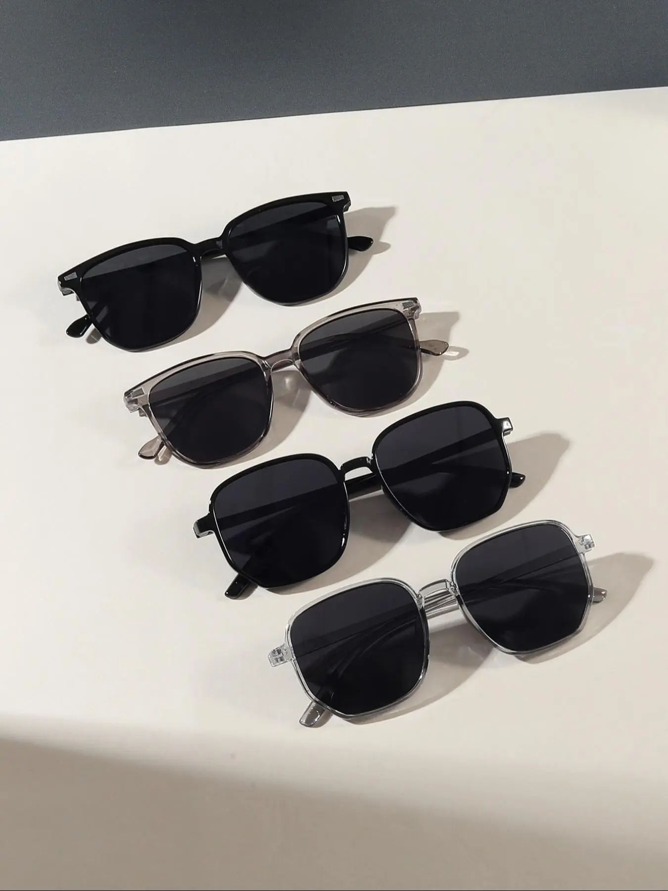 4 Pairs Summer Square Frame Sunglasses, New Personality Stylish Glasses Travel Accessories for Women & Men, Lightweight and Durable for Outdoor Sun Protection Glasses for Daily Use