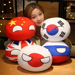 Cute Japanese Ball Plushie Soft Stuffed Hanging Decoration, Cartoon National Ball Dolls, Flag Gift for Friends, Us Uk France Germany Italy