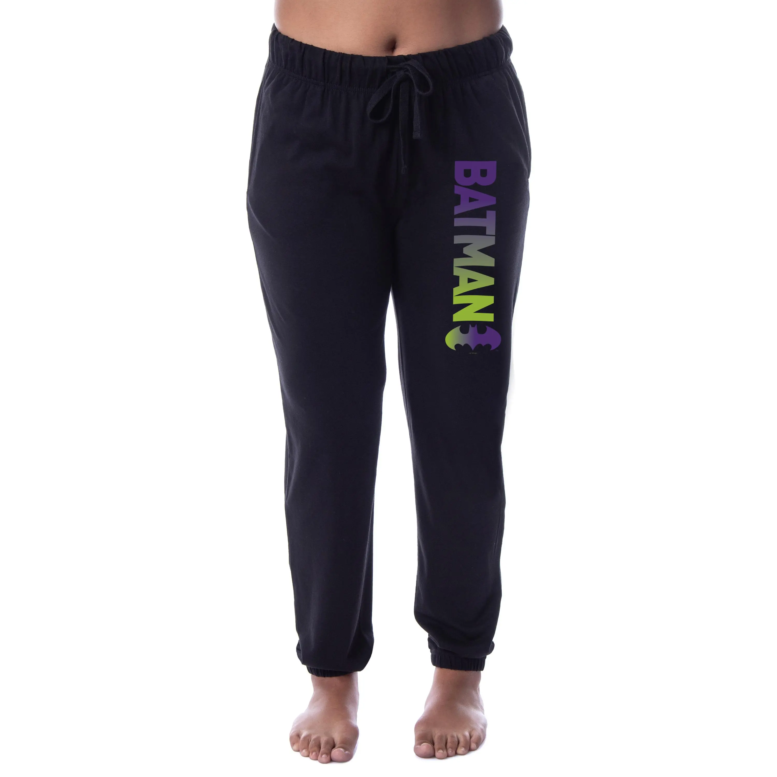 DC Comics Womens' Batman Bat Logo Ombre Sleep Jogger Pajama Pants
