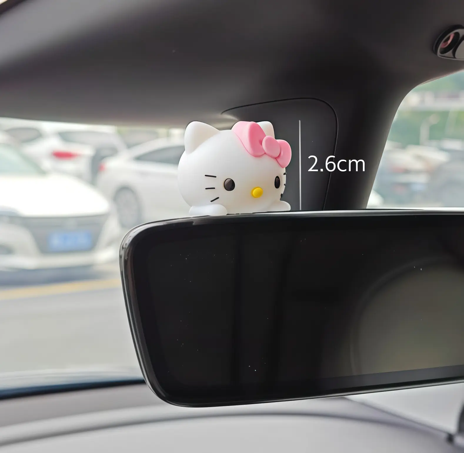 Sanrio Hello Kitty Rearview Mirror Ornament Cute Cartoon Car Interior Hanging Charm Kawaii Auto Decor Pendant for Girls & Teens