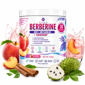 Hevola Berberine Gut & Metabolic Support Drink Mix Variety Pack, Peach + Strawberry, 30 Servings Each, Featuring Soursop, Akkermansia, Apple Cider Vinegar, Ceylon Cinnamon & Chromium for Daily Wellness